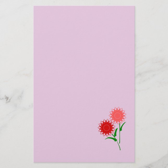 Papelería Flores rojas (Anverso)