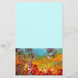 Papelería FLORES ROJOS, azul