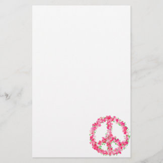 Papelería Flores rosadas de la paz