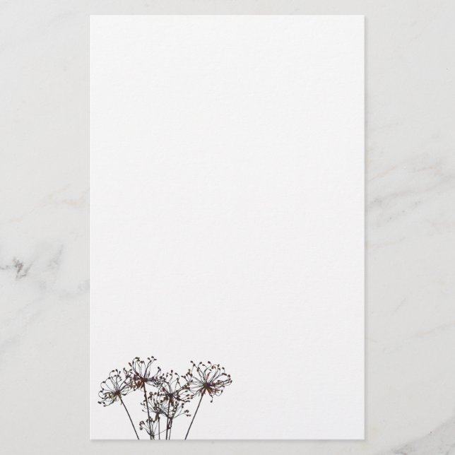 Papelería Flores secadas acuarela (Anverso)