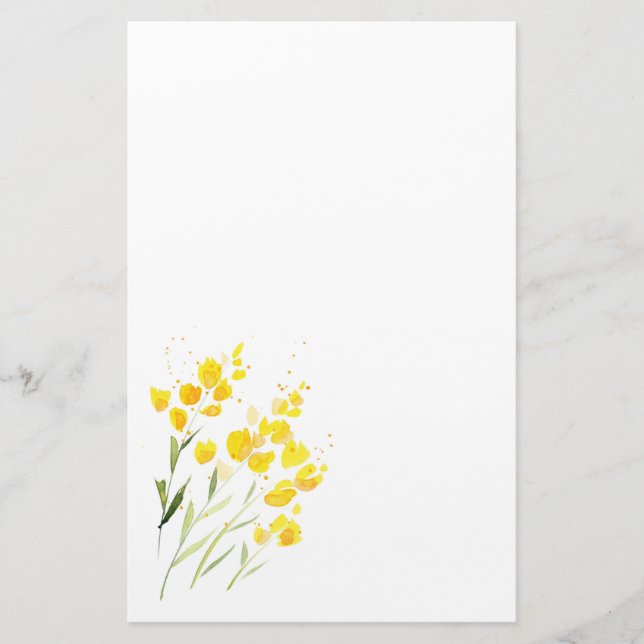 Papelería Flores silvestres amarillas (Anverso)