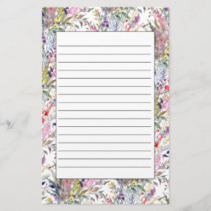 Papelería Flores silvestres de primavera y verano alineadas