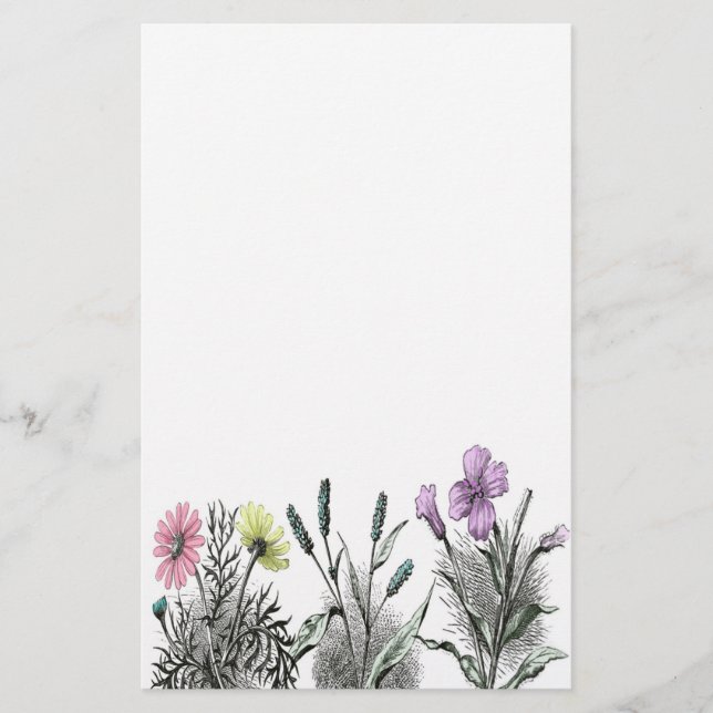 Papelería flores teñidas (Anverso)