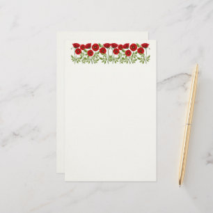 Papelería Flores veraniegas alegres con adormidera