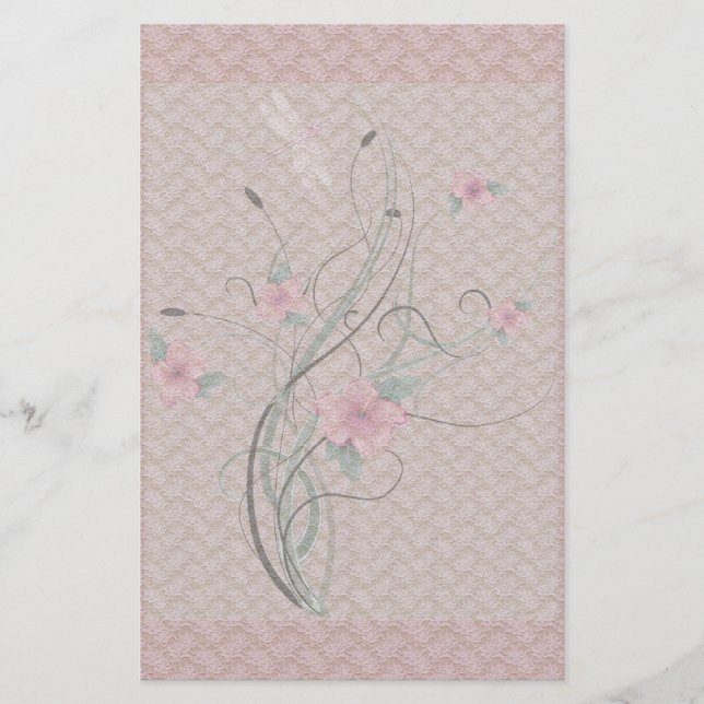 Papelería Flores y estacionería de encaje (Anverso)