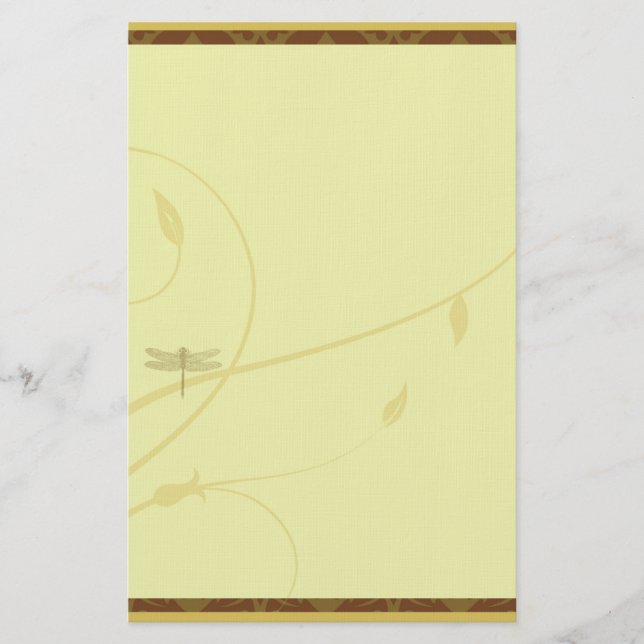 Papelería Flourish de la libélula inmóvil (Anverso)