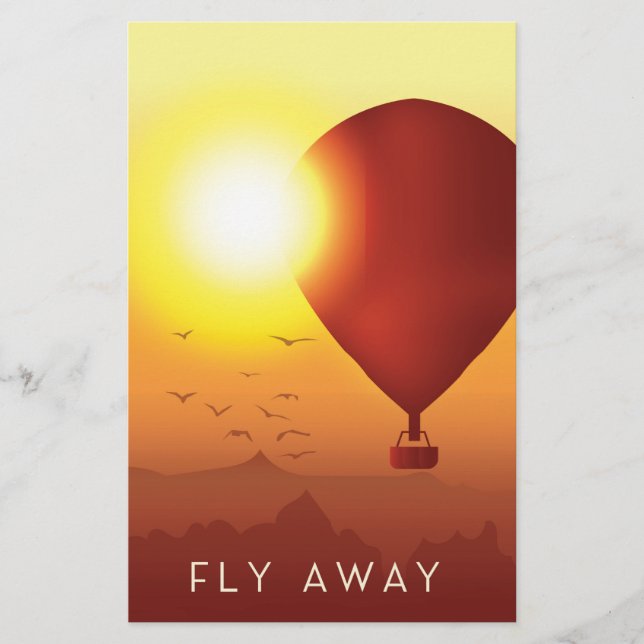 Papelería Fly Away cielo de globo aerostático (Anverso)