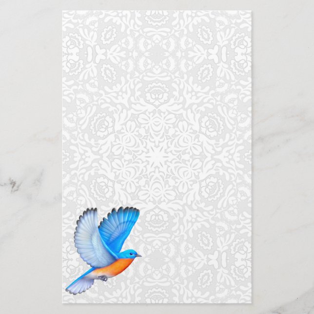 Papelería Flying Eastern Bluebird Stationery (Anverso)