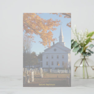 Papelería Foliage dorado con iglesia y cementerio