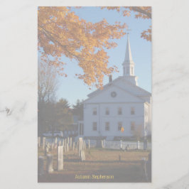 Papelería Foliage dorado con iglesia y cementerio