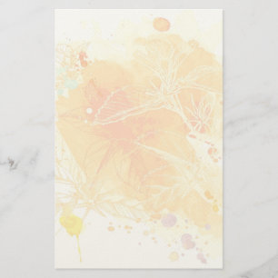 Papelería Fondo de color de agua vectorial y flores tropical