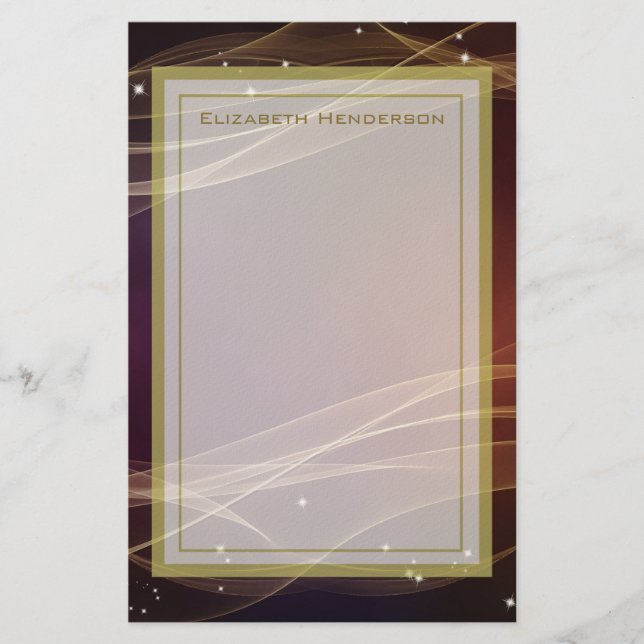 Papelería Fondo de marrón brillante con acentos dorados Wisp (Anverso)