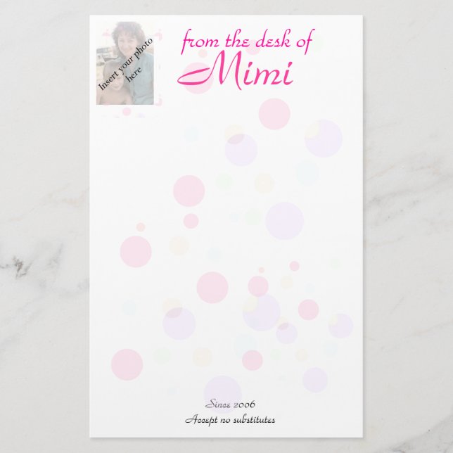 Papelería Fondo del lunar del escritorio de Mimi (Anverso)