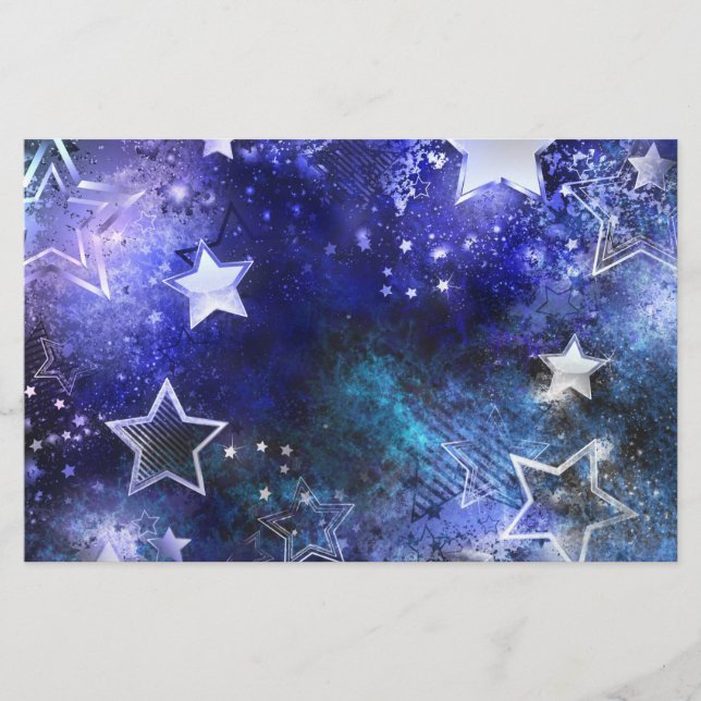Papelería Fondo espacial con estrellas (Anverso)