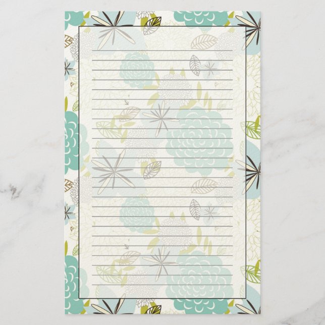 Papelería Fondo floral 5 (Anverso)