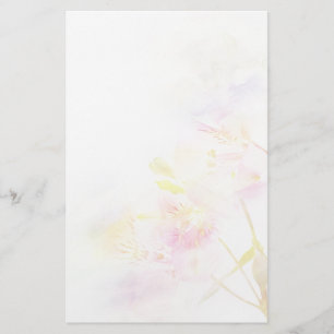 Papelería fondo floral con las flores de la acuarela