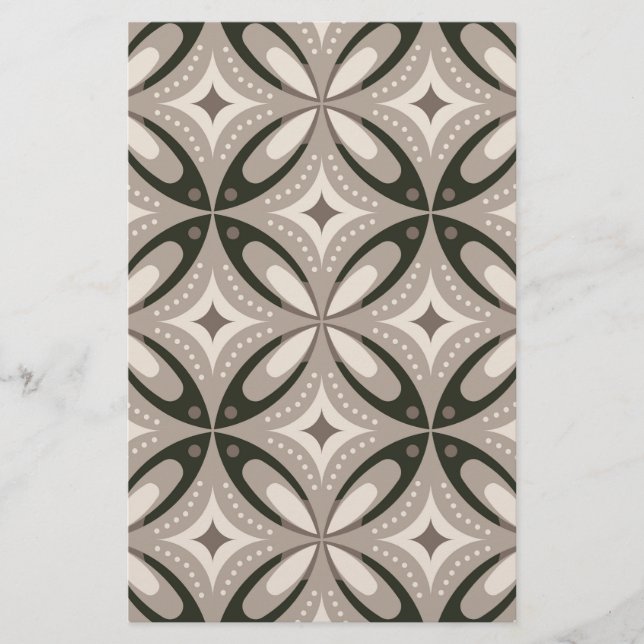 Papelería Formas circulares retro beige y marrón (Anverso)