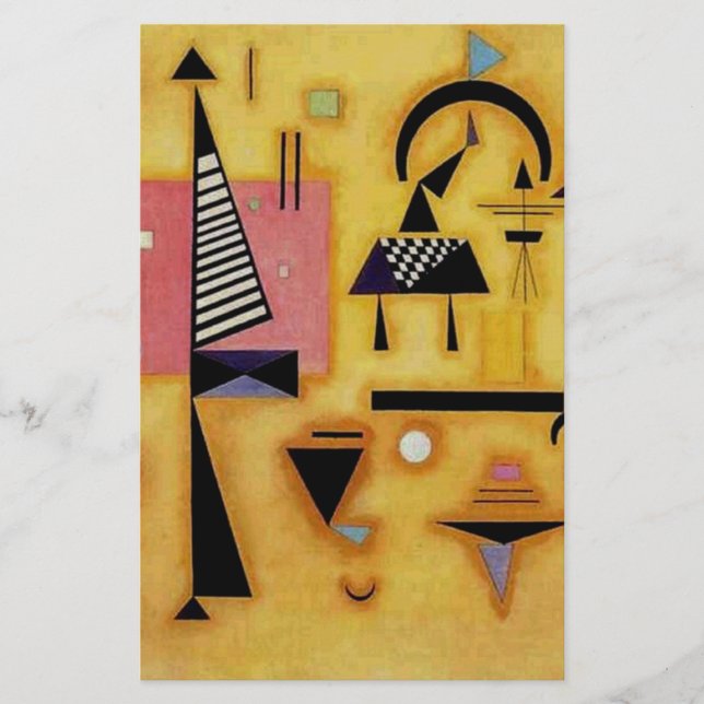 Papelería Formas geométricas rosadas abstractas de Kandinsky (Anverso)