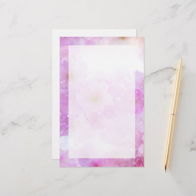 Papelería Foto de Flores de flores de cerezo rosa (Anverso/Reverso In Situ)