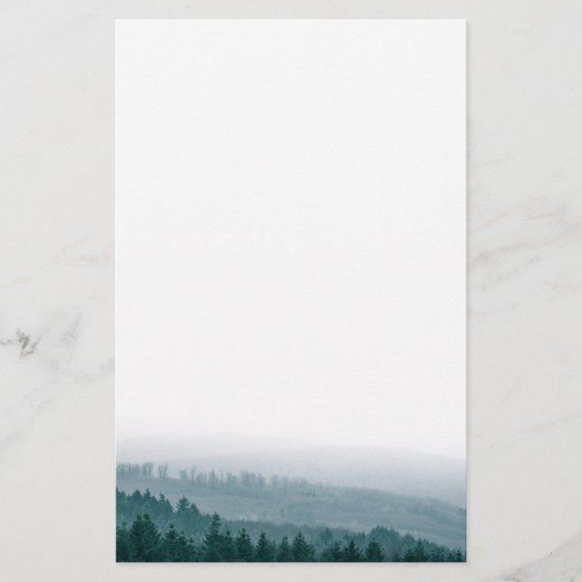 Papelería Foto de la naturaleza del bosque de pinos (Anverso)