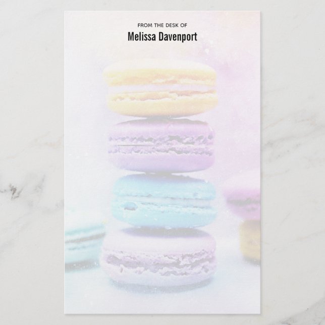 Papelería Foto de los coloridos Macarones Deliciosos (Anverso)