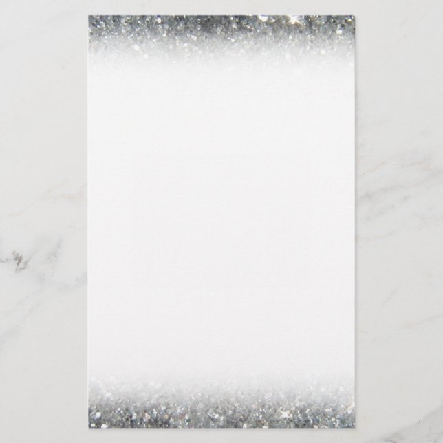 Papelería Foto de plata elegante del Glitz del purpurina (Anverso)