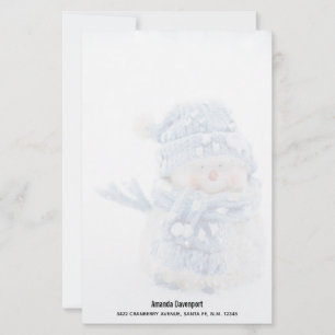 Papelería Foto de un muñeco de nieve en invierno - Navidades