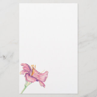 Papelería Foto pintada con flores lirio rosado