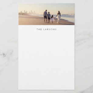 Papelería Foto y monograma de la familia personalizado