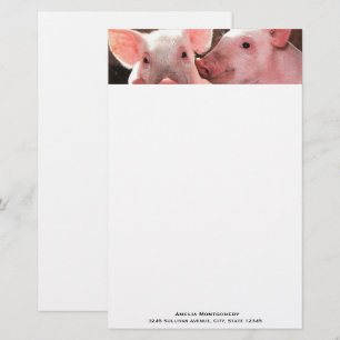 Papelería Fotografía animal de lechones rosados