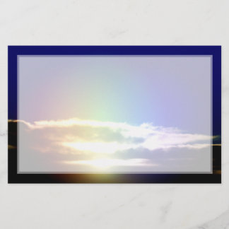 Papelería Fotografía azul de la puesta del sol del arco iris