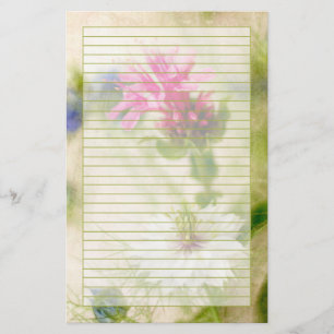 Papelería Fotografía de la flor de Nigella rosa en victorian