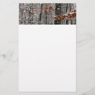 Papelería Fotografía de naturaleza invernal de robles cubier