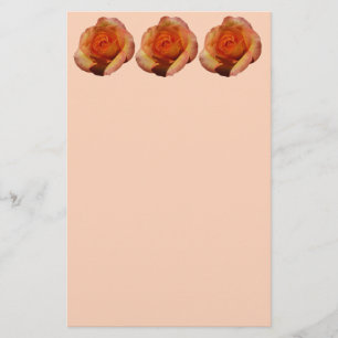 Papelería Fotografía de Peach Rosa Naranja Floral