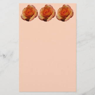 Papelería Fotografía de Peach Rosa Naranja Floral