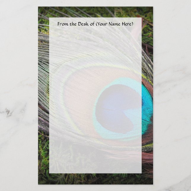 Papelería Fotografía rica, elegante de la pluma del pavo (Anverso)