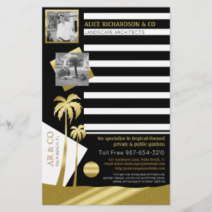 Papelería Fotos en Instagram de Gold Tropical Palm Trees Bea