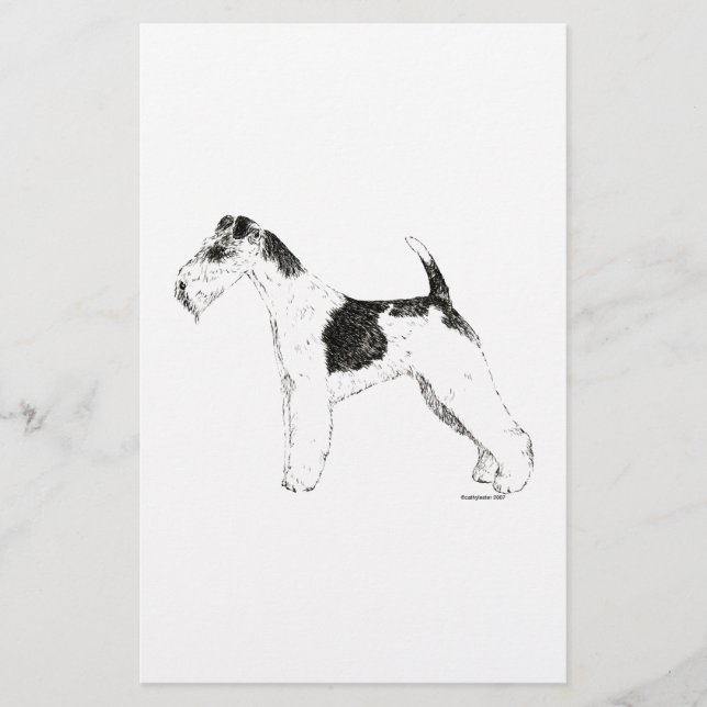 Papelería Fox terrier del alambre (Anverso)
