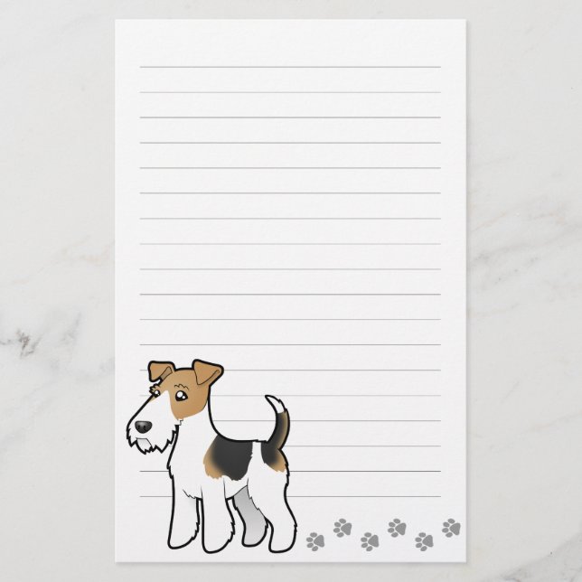 Papelería Fox terrier del alambre del dibujo animado (Anverso)