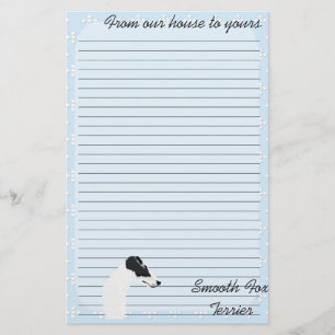 Papelería Fox terrier liso - diseño azul del diamante de