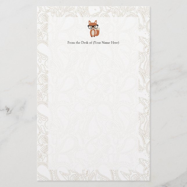 Papelería Fox w/Glasses del bebé del inconformista (Anverso)