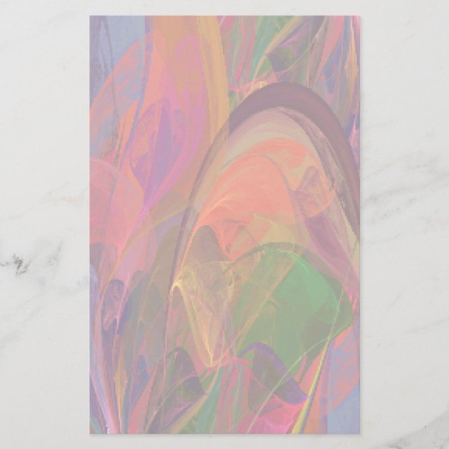 Papelería Fractal del flor del arco iris (Anverso)