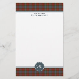 Papelería Fraser Lovat Weathered Tartan Monogram Stationery