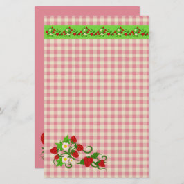 Papelería Fresas y cheques de Gingham dulces