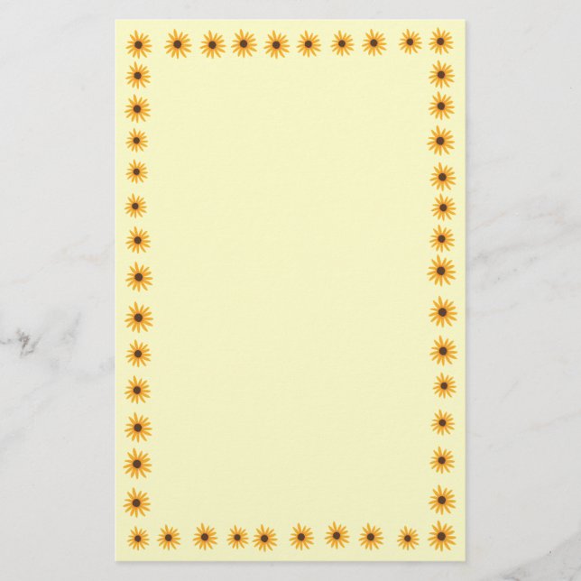 Papelería Frontera amarilla de girasoles con estacionamiento (Anverso)