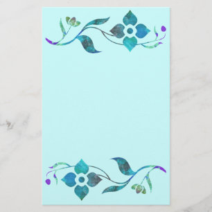 Papelería Frontera azul de la flor