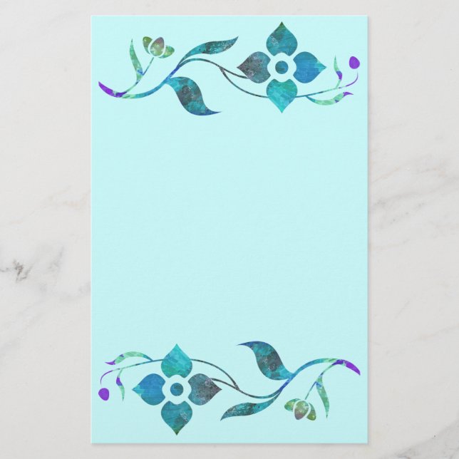 Papelería Frontera azul de la flor (Anverso)