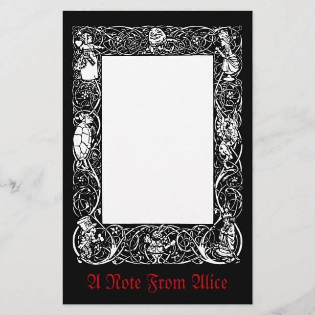 Papelería Frontera de lujo de Alicia del vintage (Anverso)