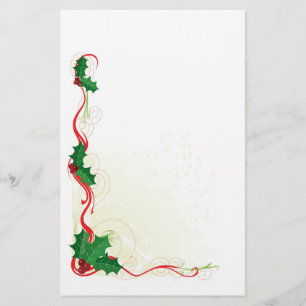 Papelería Frontera del acebo del navidad