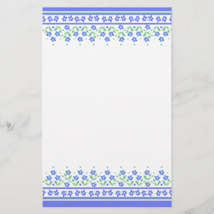 Papelería Frontera floral del bígaro azulverde a